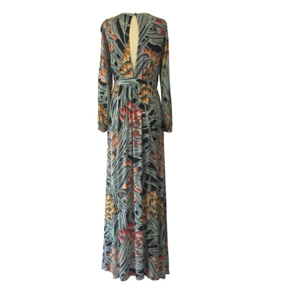 Mara Hoffman Herbarium Tropical Keyhole Maxi Dress in Charcoal Size 8 - Picture 10 of 16